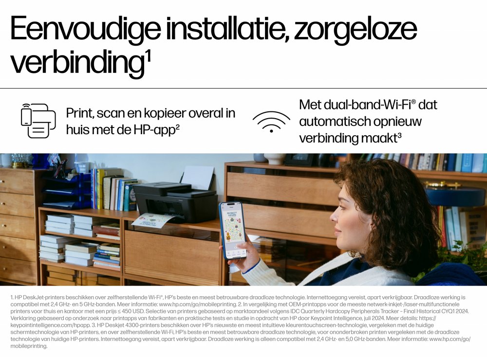 HP DeskJet 4320 All-in-One Printer | Wifi | Dubbelzijdig Printen | Scan en Kopieer | A4 | Kleur - Afbeelding 9