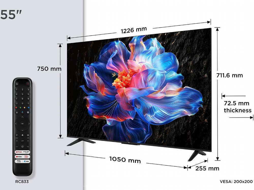 TCL 55V6C | 55" 4K Ultra HD DLED Smart TV | Google TV | Dolby Vision | 60Hz (2025) | OPEN BOX - Afbeelding 11