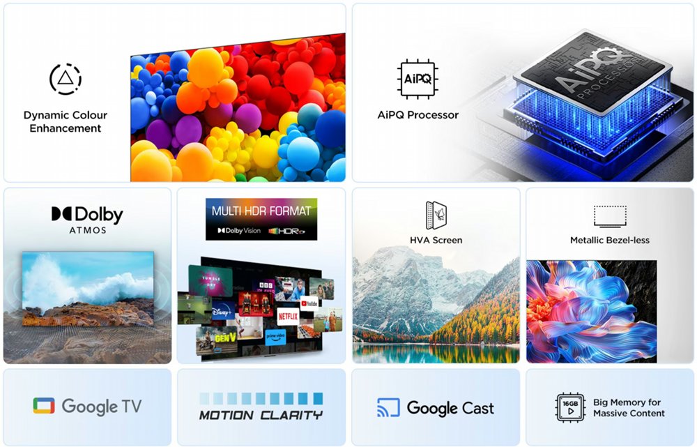 TCL 55V6C | 55" 4K Ultra HD DLED Smart TV | Google TV | Dolby Vision | 60Hz (2025) | OPEN BOX - Afbeelding 10