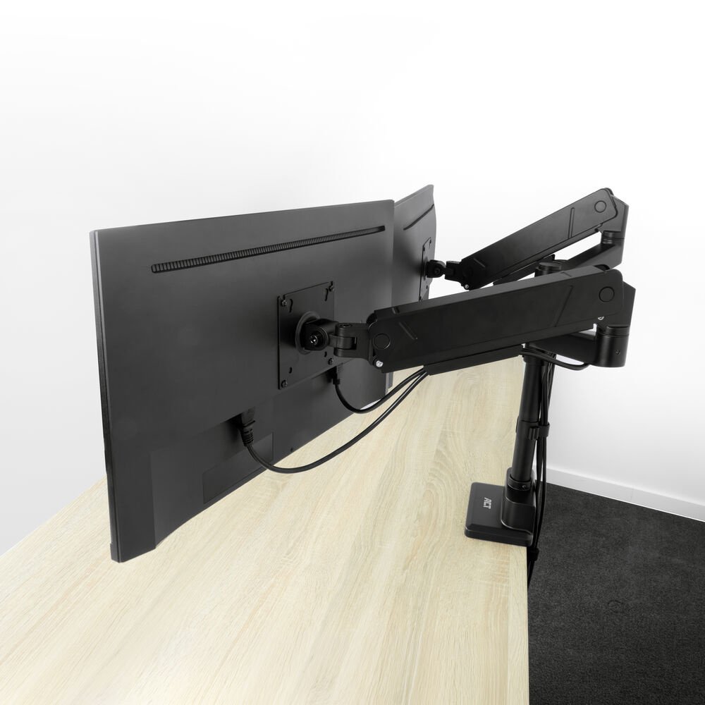 ACT AC8330 | Monitorarm voor 2 Monitoren tot 34" | 16kg per Scherm | Gasveer | VESA 75x75 / 100x100 - Afbeelding 5