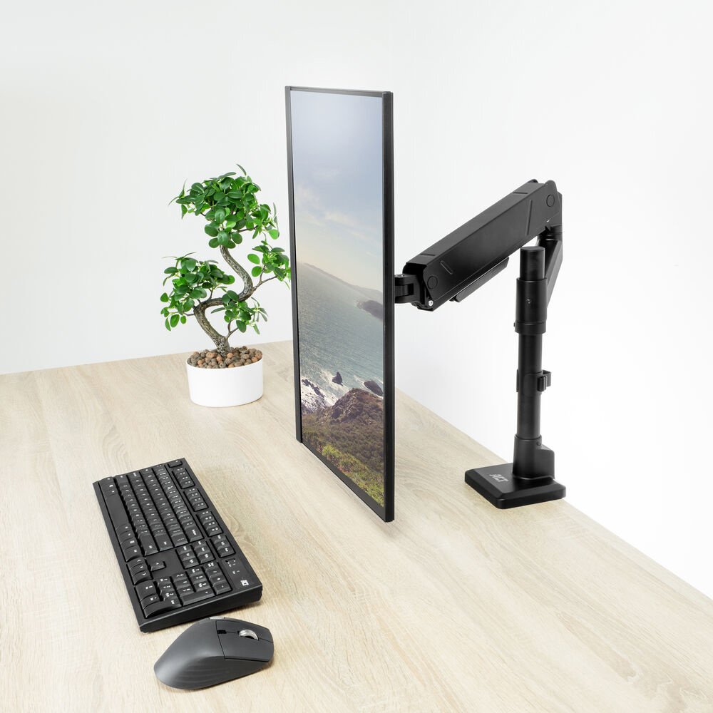 ACT AC8329 | Monitorarm tot 45" en 16kg | Gasveer | VESA 75x75 / 100x100 | Bureauklem en Doorvoermontage - Afbeelding 5