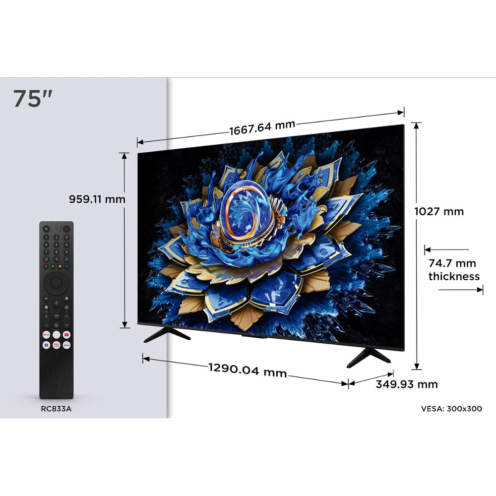TCL 75T69C | 75" 4K UHD QLED TV | Dolby Vision & HDR10+ | Google TV - Afbeelding 5