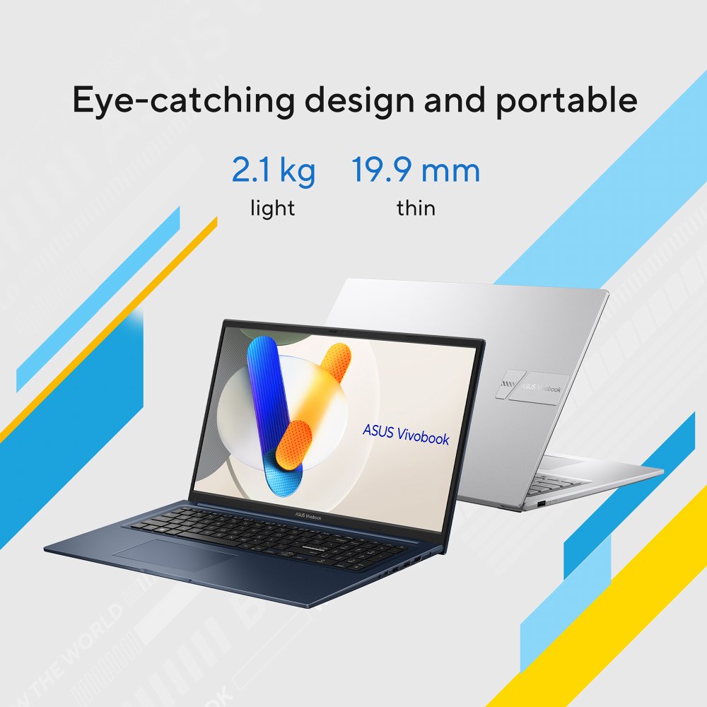 ASUS Vivobook 17 X1704VA | 17.3'' Full HD IPS | Intel Core 5 120U | 16GB RAM | 512B SSD | W11 Home | Quiet Blue | OPEN BOX - Afbeelding 15