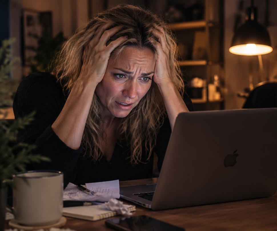 Vrouw in paniek omdat bestanden op haar laptop kwijt zijn